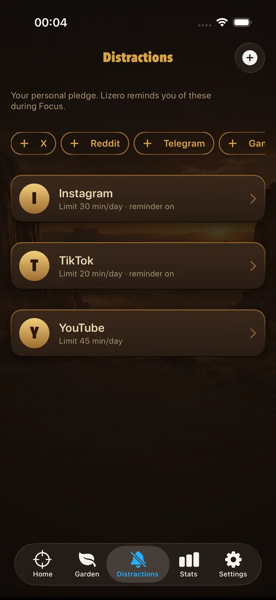 Distractions list